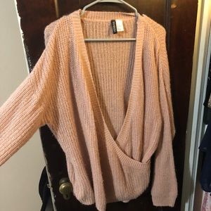 Millennial Pink Wrap Sweater